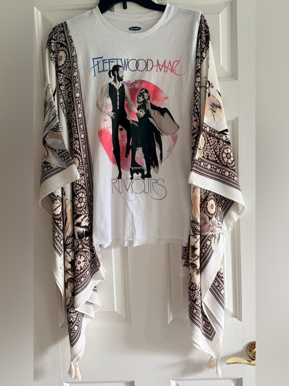 Custom Upcycled Fleetwood Mac Poncho Top OSFM